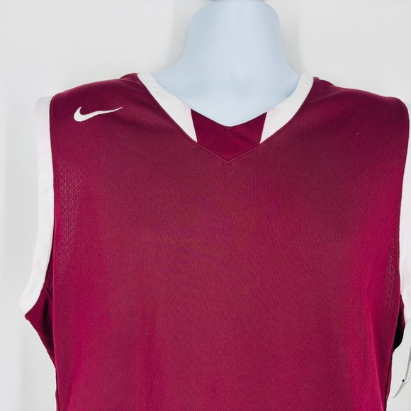 New Nike Men's Basketball Jersey Size L Burgundy /White Authentic Athletic Wear! - Picture 2 of 6